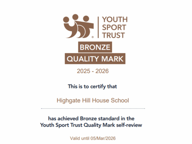 Highgate Hill House School Awarded Bronze Quality Mark for Sport and Physical Activity
