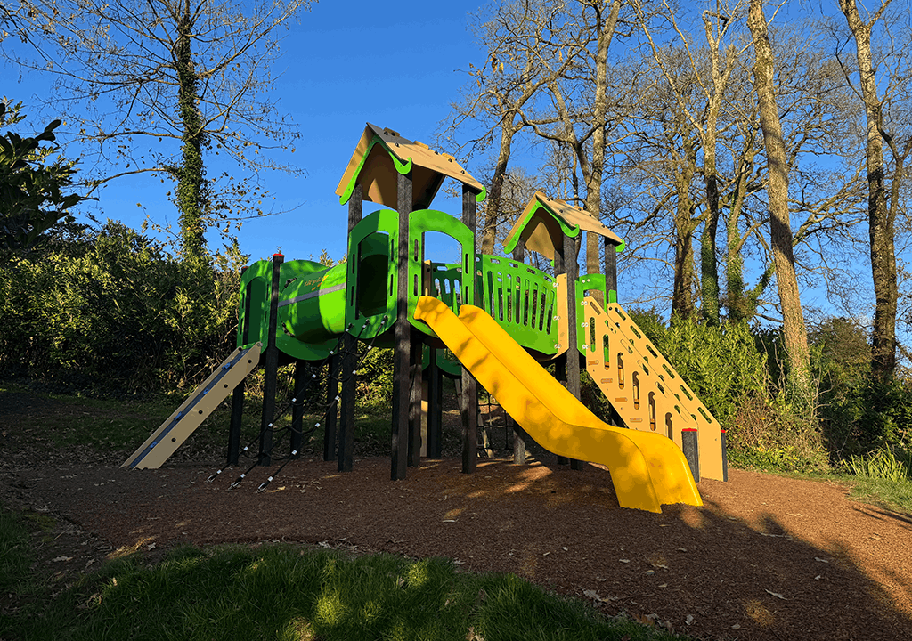 Outdoor play equipment at Highgate Hill House School, providing opportunities for physical development, sensory play, and outdoor learning in a safe SEN school environment.