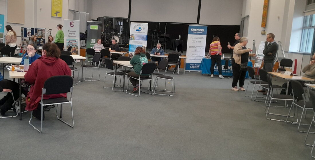 Year 11 learners from Highgate Hill House School exploring post-16 options, meeting further education providers, training organisations, and employers to prepare for their next steps in Cornwall and Devon SEN education.