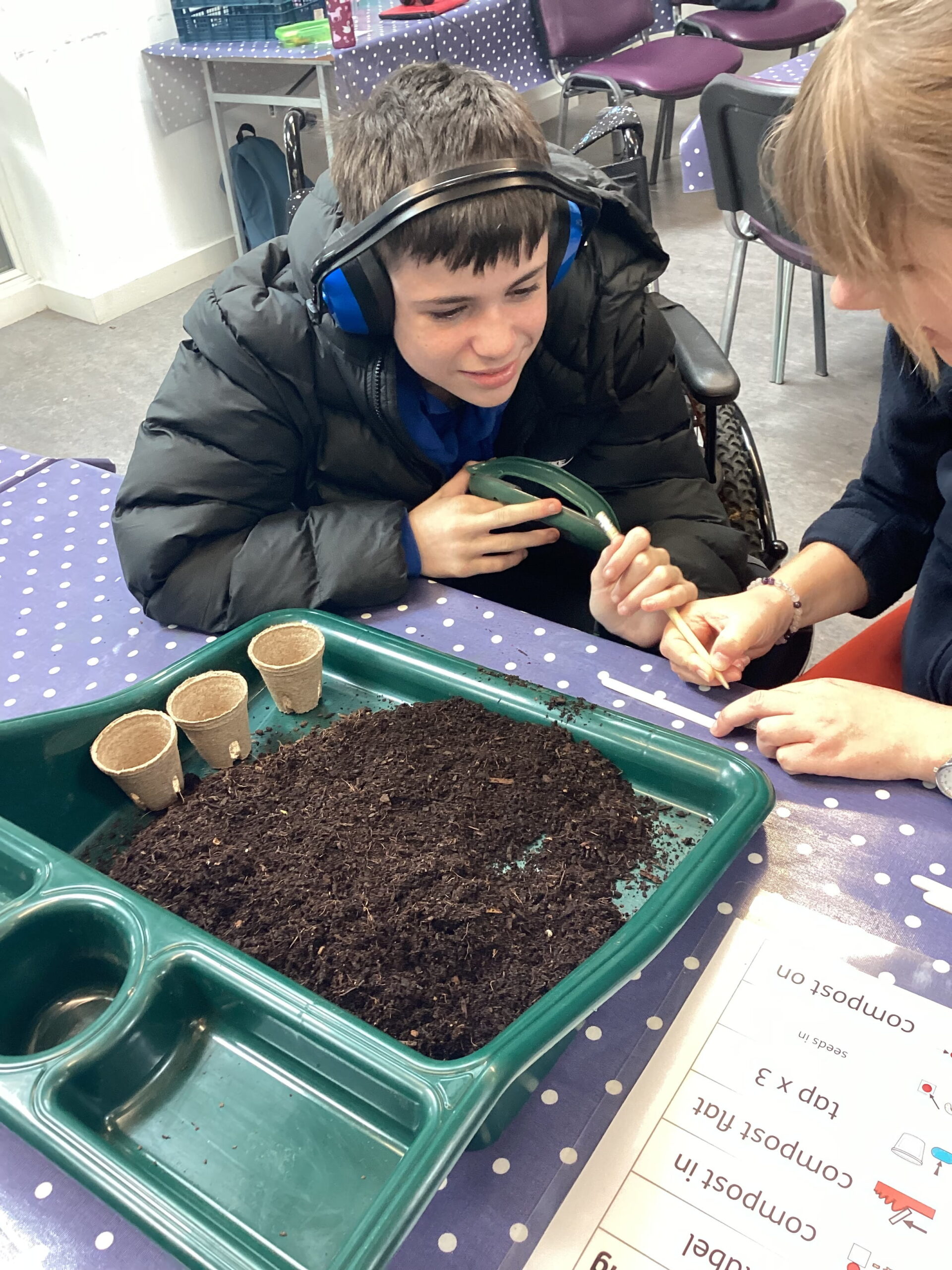 Younger learners from Highgate Hill House School take part in hands-on gardening activities during the Fantastic Foods Workshop at RHS Garden Rosemoor.