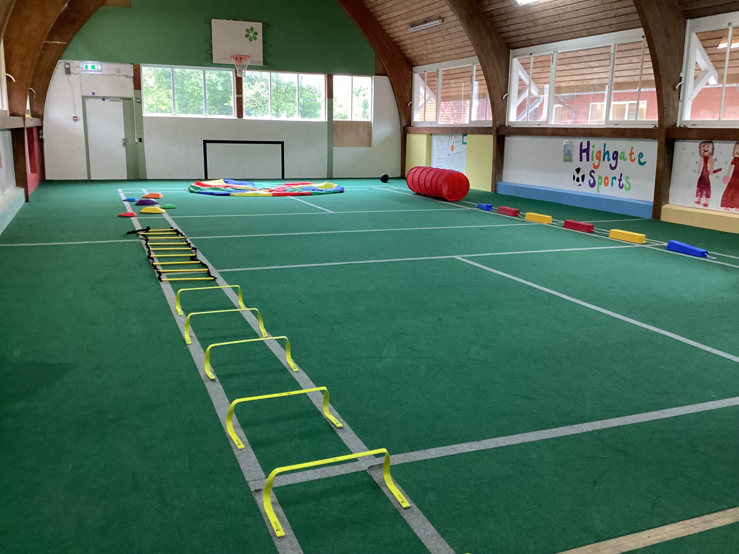 Sensory Circuits set up in the sports hall and ready for learners to use, helping them prepare for a positive and focused start to the day.